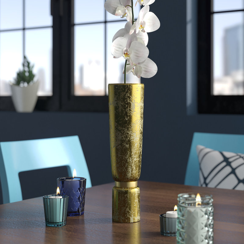 Wrought Studio Small Gold Glass Table Vase Wayfair